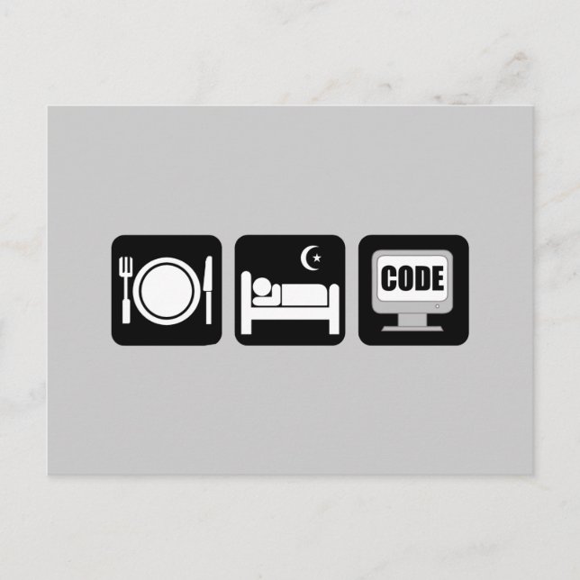 Cartão Postal comer código de repouso (Frente)