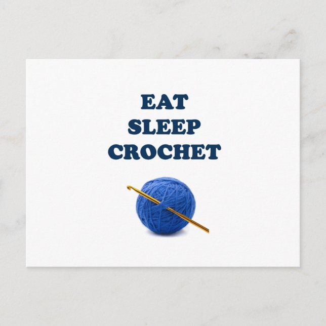 Cartão Postal Comer crochet do sono (Frente)
