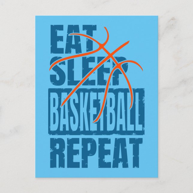 CARTÃO POSTAL COMER DORMIR BASQUETE REPETIR (Frente)