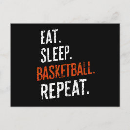 Cartão Postal Comer Dormir Basquetebol Repetir Retro Vintage