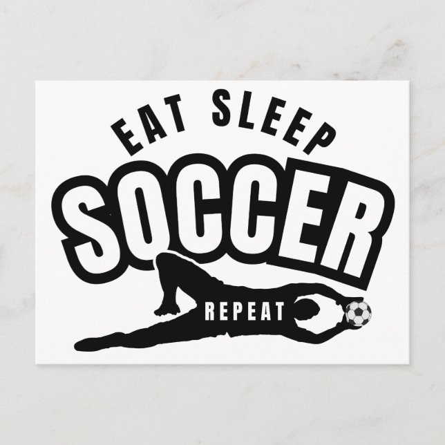 Cartão Postal comer dormir futebol repetir  (Frente)