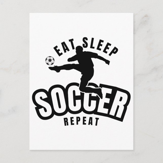 Cartão Postal comer dormir futebol repetir  (Frente)