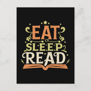Cartão Postal Comer Dormir Ler, Leitura Divertida