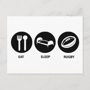 Cartão Postal Comer Dormir Rugby