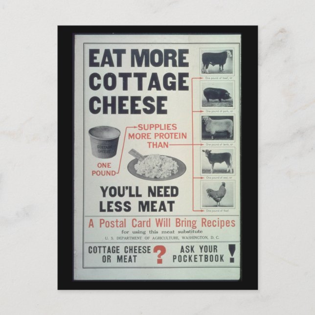 Cartão Postal Comer Queijo De Algodão - Vintage (Frente)