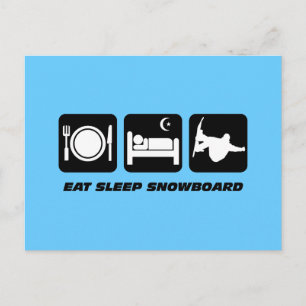 Cartão Postal comer snowboard durante o sono