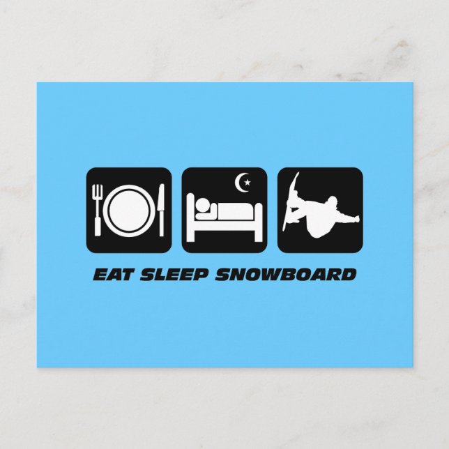 Cartão Postal comer snowboard durante o sono (Frente)