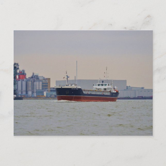 Cartão Postal Comerciante Shetland do navio de carga geral (Frente)