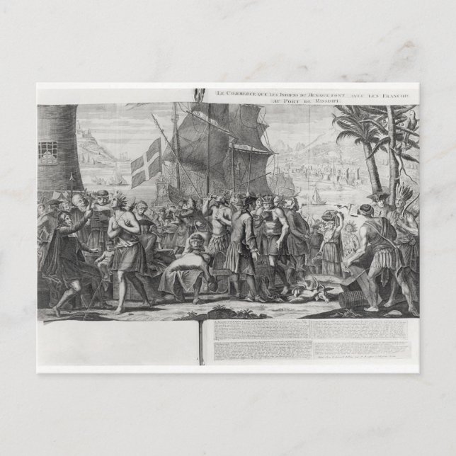 Cartão Postal Comércio entre índios mexicanos e franceses (Frente)