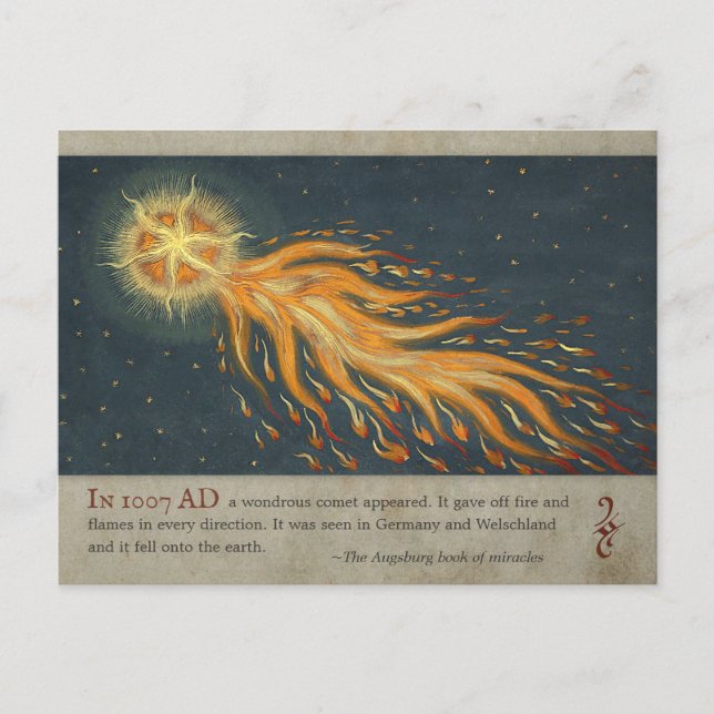 Cartão Postal Cometa do livro milagre de Augsburg CC0477 (Frente)