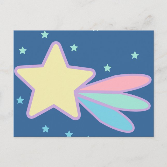 Cartão Postal Cometa Estrela Cadente Fofa (Frente)