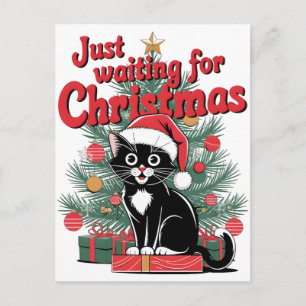 Cartão Postal Comfort Colors® Árvore de Natal e Gato 2025