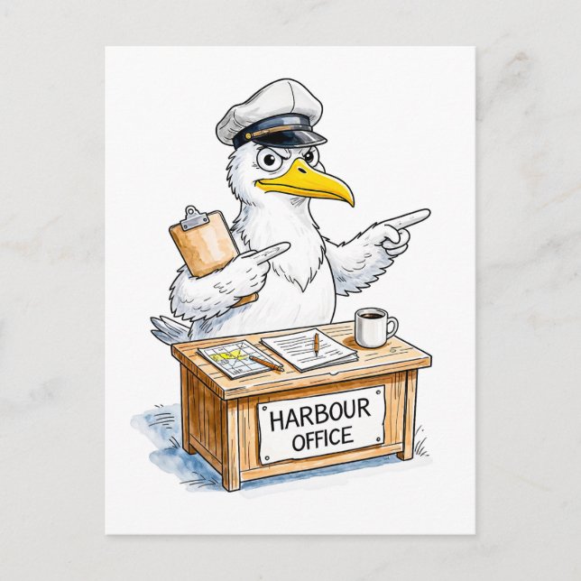 Cartão Postal Comic Bird Harbour Officer (Frente)
