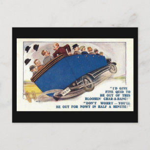 Cartão Postal Cômico Antigo - Char-a-banc