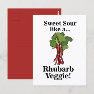 Cartão Postal Comida de Legume de Ruibarbo Engraçado