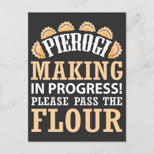 Cartão Postal Comida de Polônia de Foodie de cor polida Pierogi