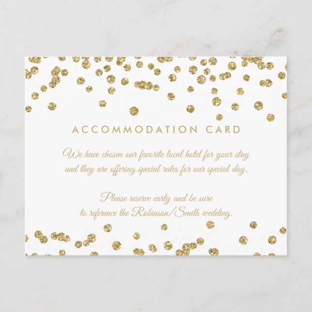Cartão Postal Comida Dourada Faux Glitter Confetti White (Frente)