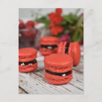 Comida Fotografia Red Cherry Jam Preenchido Macaro