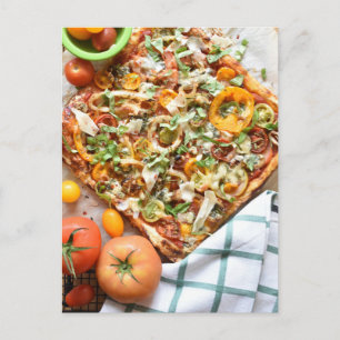 Cartão Postal Comida Fotografia Russo Tomato Puff Paery Tart