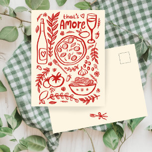 Cartão Postal Comida Italiana Isso É Amor Amor Caprichoso