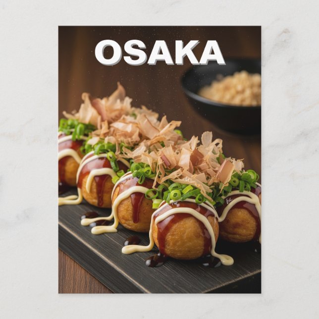Cartão Postal Comida Japonesa Osaka Takoyaki (Frente)