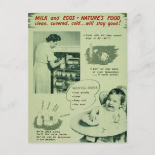 Cartão Postal Comida natural - Vintage