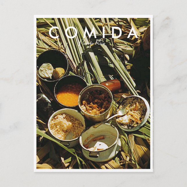 Cartão Postal Comida Porto Rico, História, Porto Rico (Frente)