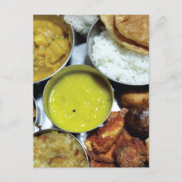 Cartão Postal Comida vegetal indiana