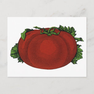 Cartão Postal Comidas, tomate em relevo, produtos hortícolas e 