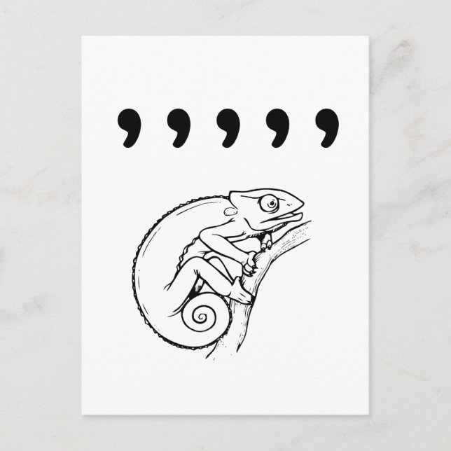 Cartão Postal Comma Chameleon (Frente)