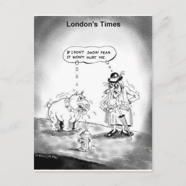 Cartão Postal Como Assustar Um Grande Cachorro Engraçado Dons E  (Frente)