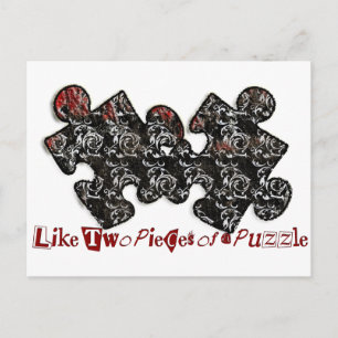Cartão Postal Como duas peças de um Quebra-cabeça