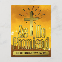 Cartão Postal Como Ele Prometeu Deuteronomia 26:19 Bíblia Verse