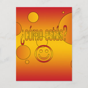 Cartão Postal Cómo está? Espanha Sinalizador Cores Pop
