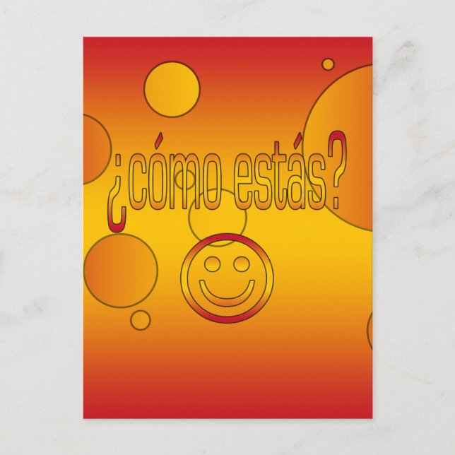 Cartão Postal Cómo está? Espanha Sinalizador Cores Pop (Frente)