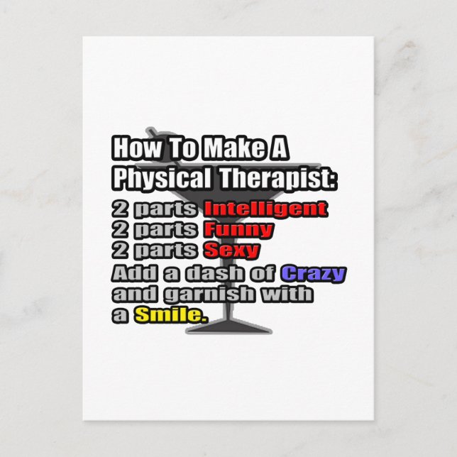 Cartão Postal Como fazer um Terapista Físico (Frente)