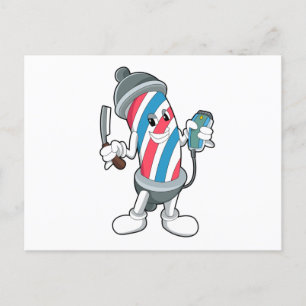 Cartão Postal Como Hairdresser com Razor