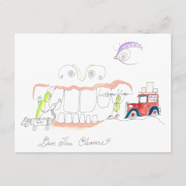 Cartão Postal Como limpar os dentes (Frente)