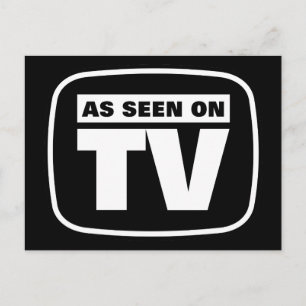 Cartão Postal Como visto na TV - preto e branco