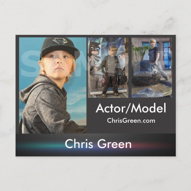 Cartão postal Comp de Ator e Modelo com Ator de 2  (Frente)