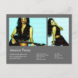 Cartão Postal Comp. de Capa de Cinzas Escuro Ator & Modelo 2 Sho