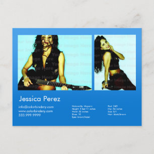 Cartão Postal Comp De Captura Azul De Ator De 2 Lados E Modelo 2