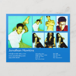 Cartão Postal Comp de Captura Azul de Ator e Modelo