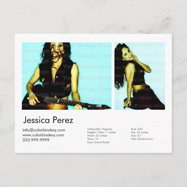 Cartão Postal Comp de Captura de Cabeçalho do Modelo 2 e Ator La (Frente)