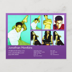 Cartão Postal Comp de Captura Violeta Ator & Modelo