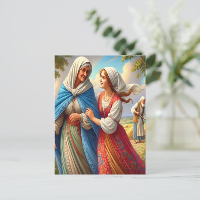 Cartão Postal Compaixão Ruth 1 em Viagem Partilhada (Em pé/Frente)