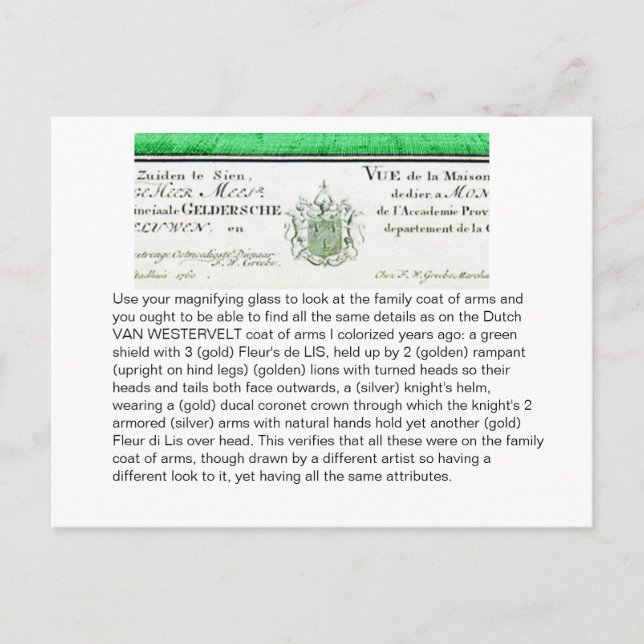 Cartão Postal comparar detalhes dos brasões de armas. (Frente)