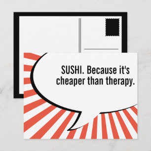 Cartão Postal compartilhe o sushi