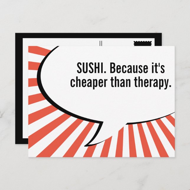 Cartão Postal compartilhe o sushi (Frente/Verso)