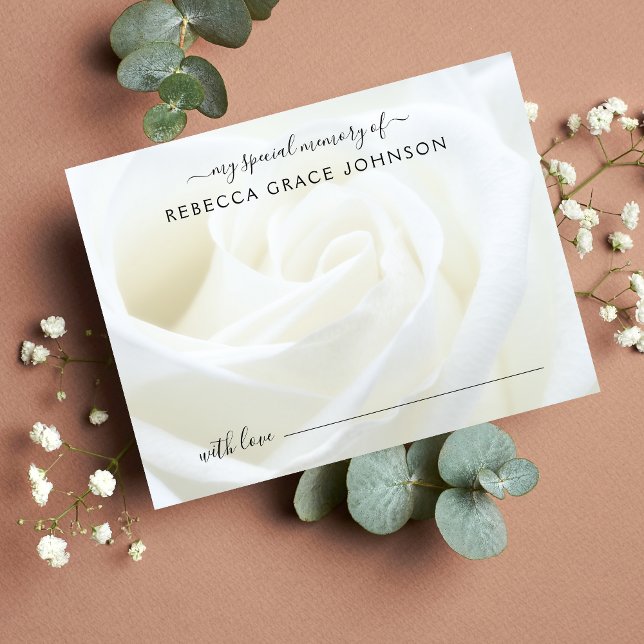 Cartão Postal Compartilhe Um Funeral De Rosa Floral De Memória (Floral Share a Memory Card)